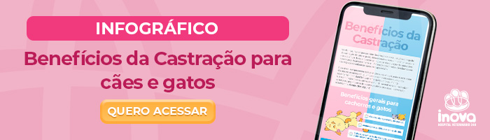 Infográfico Benefícios da castração para  cães e gatos Quero acessar.